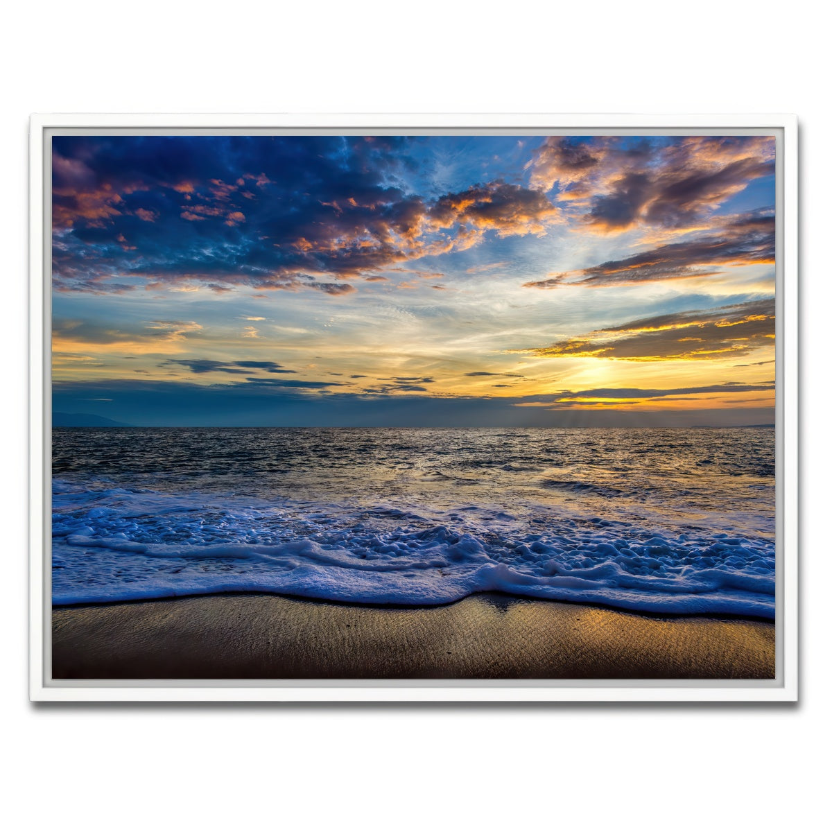 AUTO-MOCKUP WHITE | Ocean Landscape | 1 Piece | White Framed Canvas | group=4x3