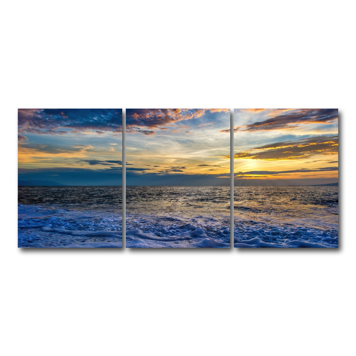 AUTO-MOCKUP WHITE | Ocean Landscape | 3 Piece | Gallery Wrap Canvas | group=18x24