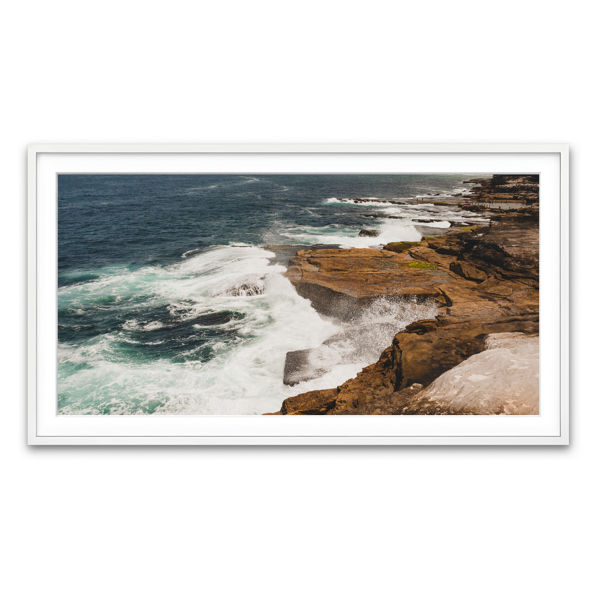 Framed Print 2x1 White