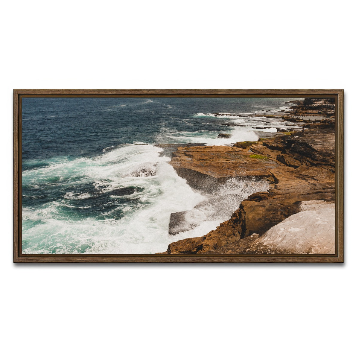 AUTO-MOCKUP WHITE | Ocean Spray | 1 Piece | Walnut Framed Canvas | group=2x1