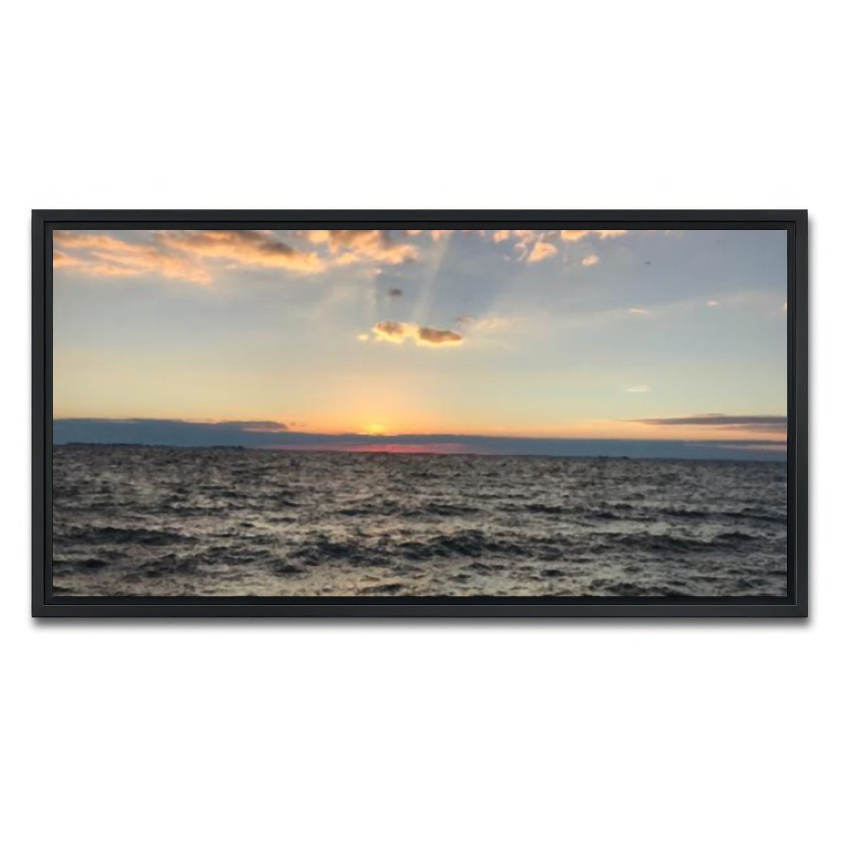 AUTO-MOCKUP WHITE | Ocean Sunset | 1 Piece | Black Framed Canvas | group=2x1