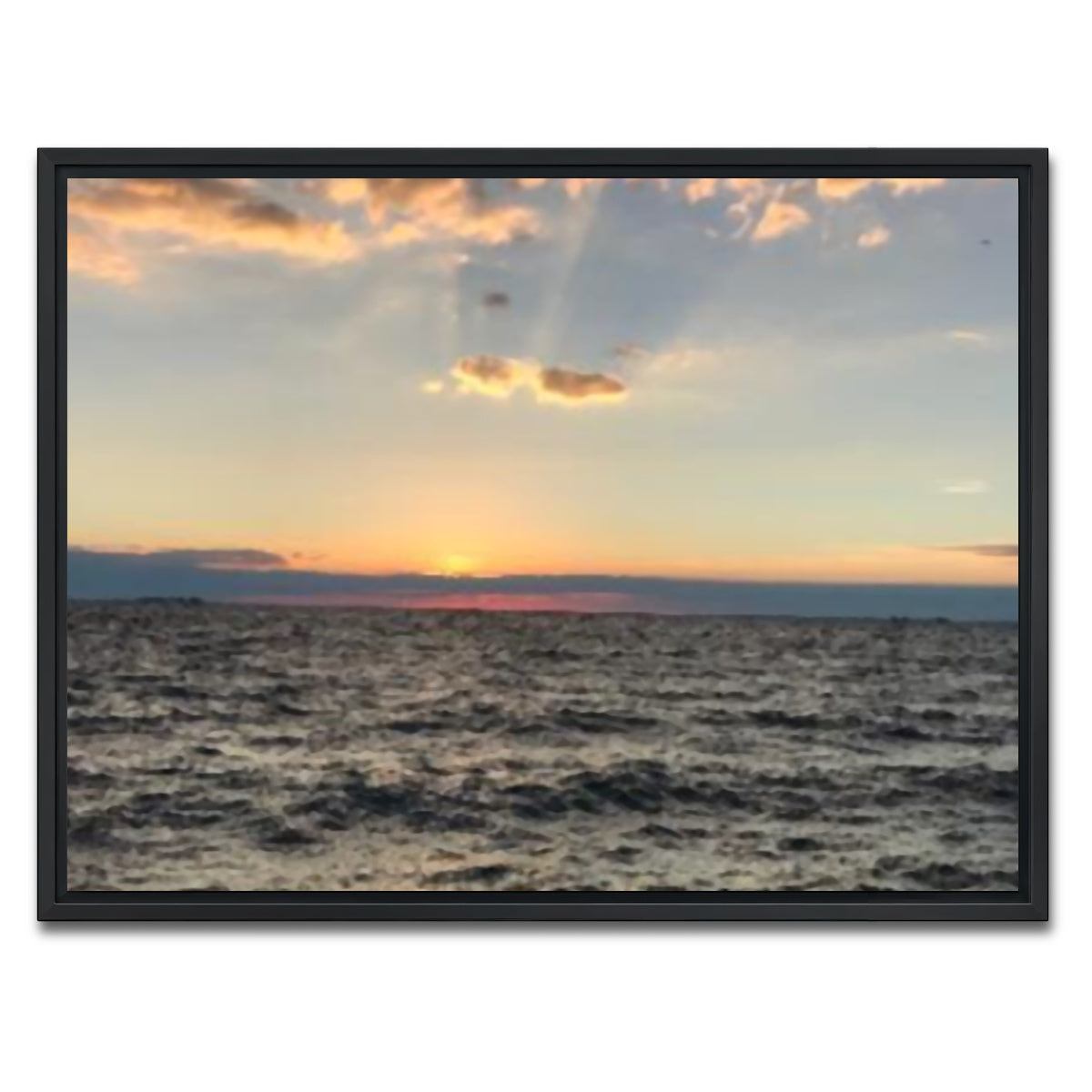 AUTO-MOCKUP WHITE | Ocean Sunset | 1 Piece | Black Framed Canvas | group=4x3
