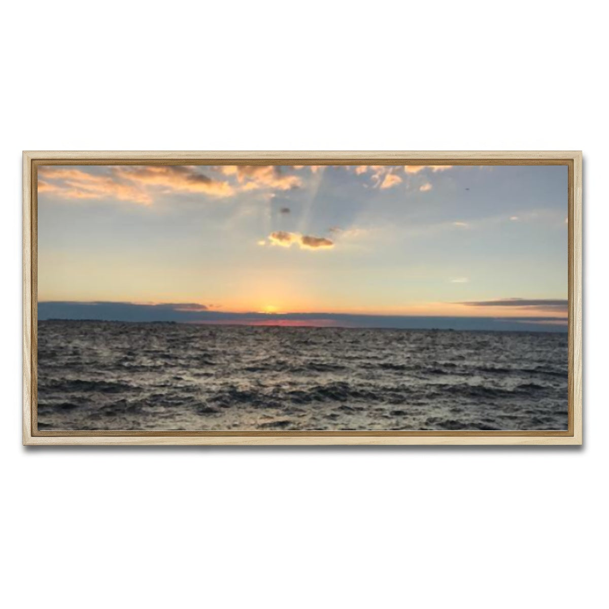 AUTO-MOCKUP WHITE | Ocean Sunset | 1 Piece | Natural Framed Canvas | group=2x1