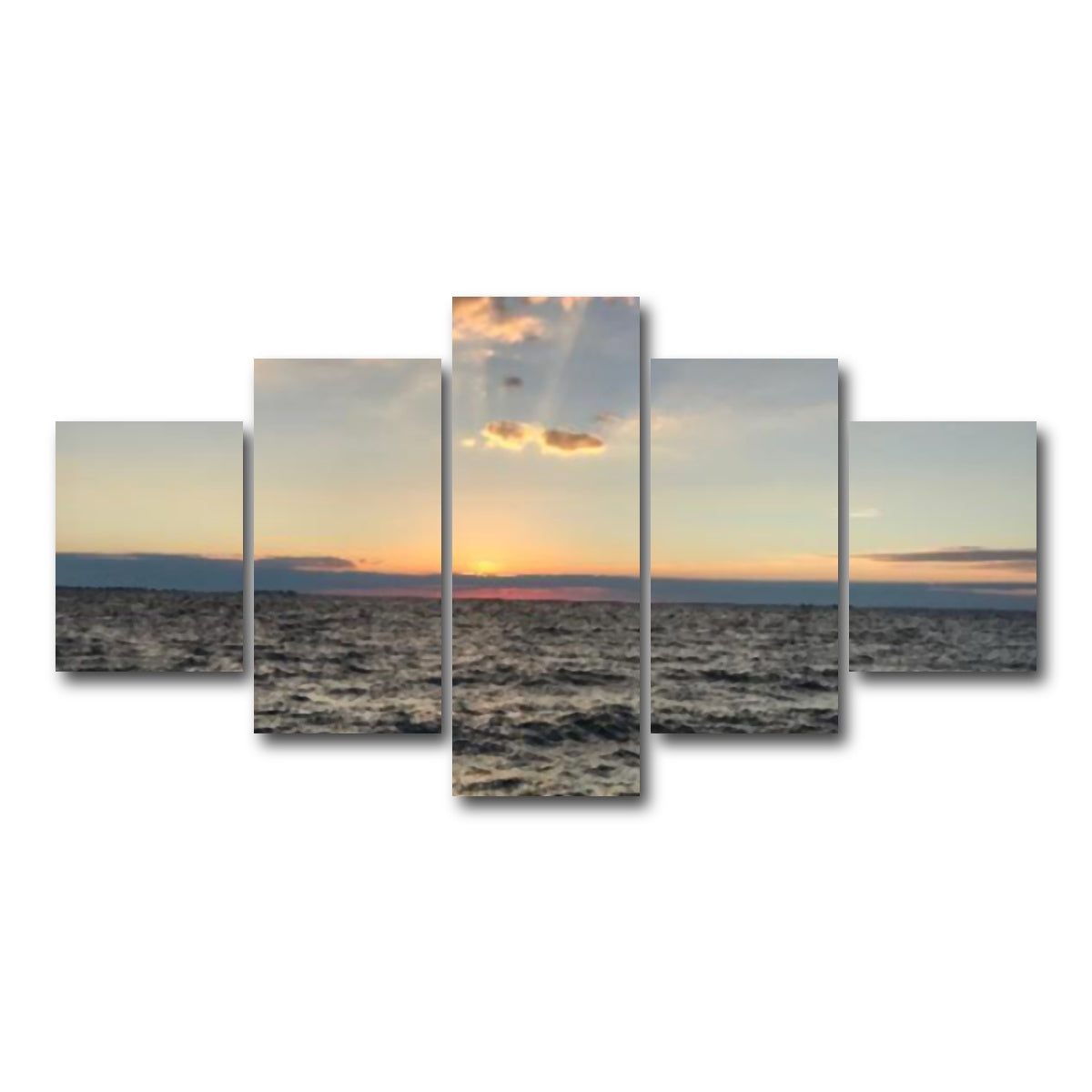 AUTO-MOCKUP WHITE | Ocean Sunset | 5 Piece | Gallery Wrap Canvas | group=5_short