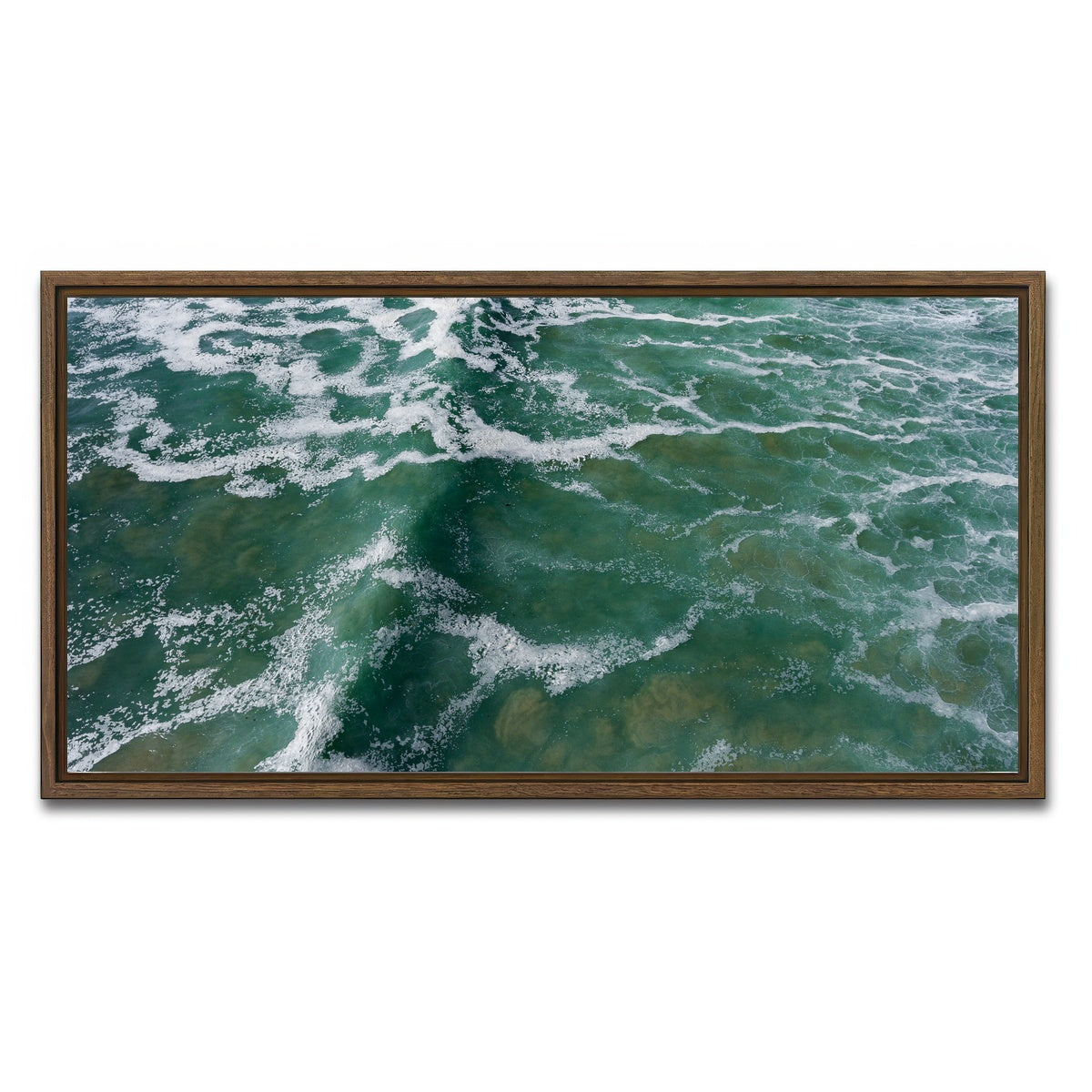 AUTO-MOCKUP WHITE | Ocean Surge | 1 Piece | Walnut Framed Canvas | group=2x1