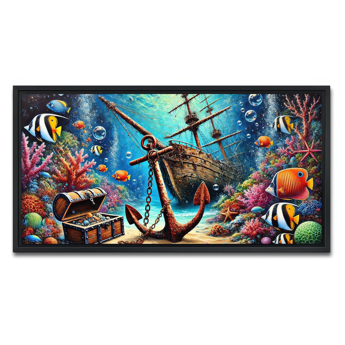 AUTO-MOCKUP WHITE | Ocean Treasures | 1 Piece | Black Framed Canvas | group=2x1