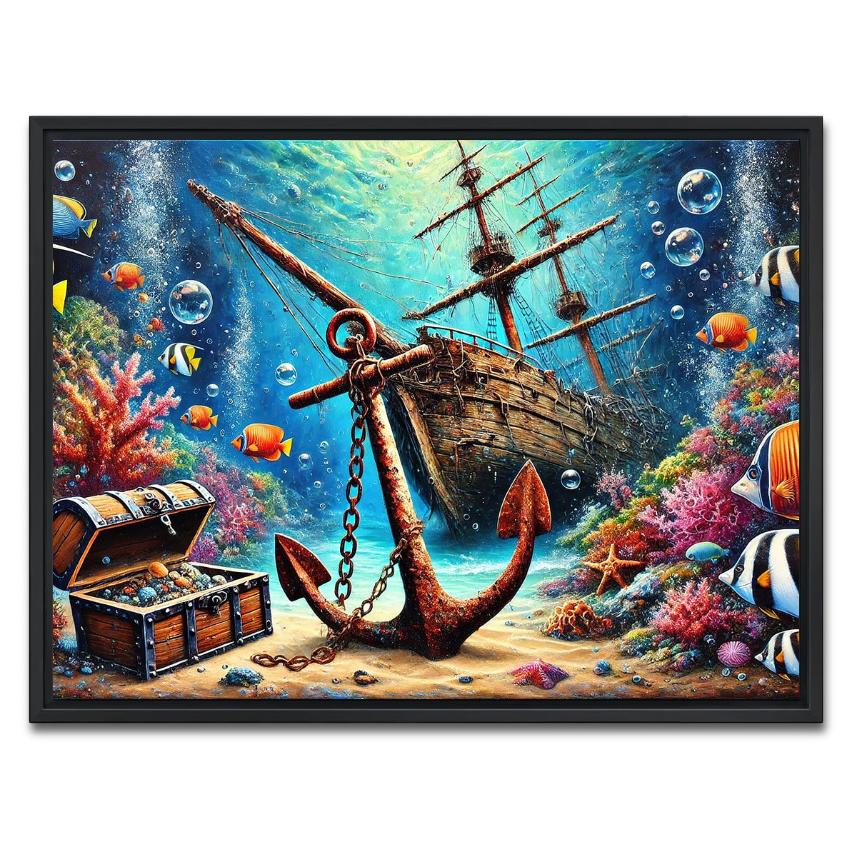 AUTO-MOCKUP WHITE | Ocean Treasures | 1 Piece | Black Framed Canvas | group=4x3