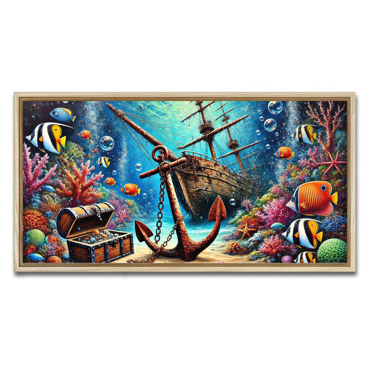 AUTO-MOCKUP WHITE | Ocean Treasures | 1 Piece | Natural Framed Canvas | group=2x1