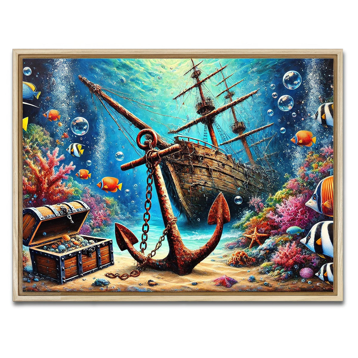 AUTO-MOCKUP WHITE | Ocean Treasures | 1 Piece | Natural Framed Canvas | group=4x3