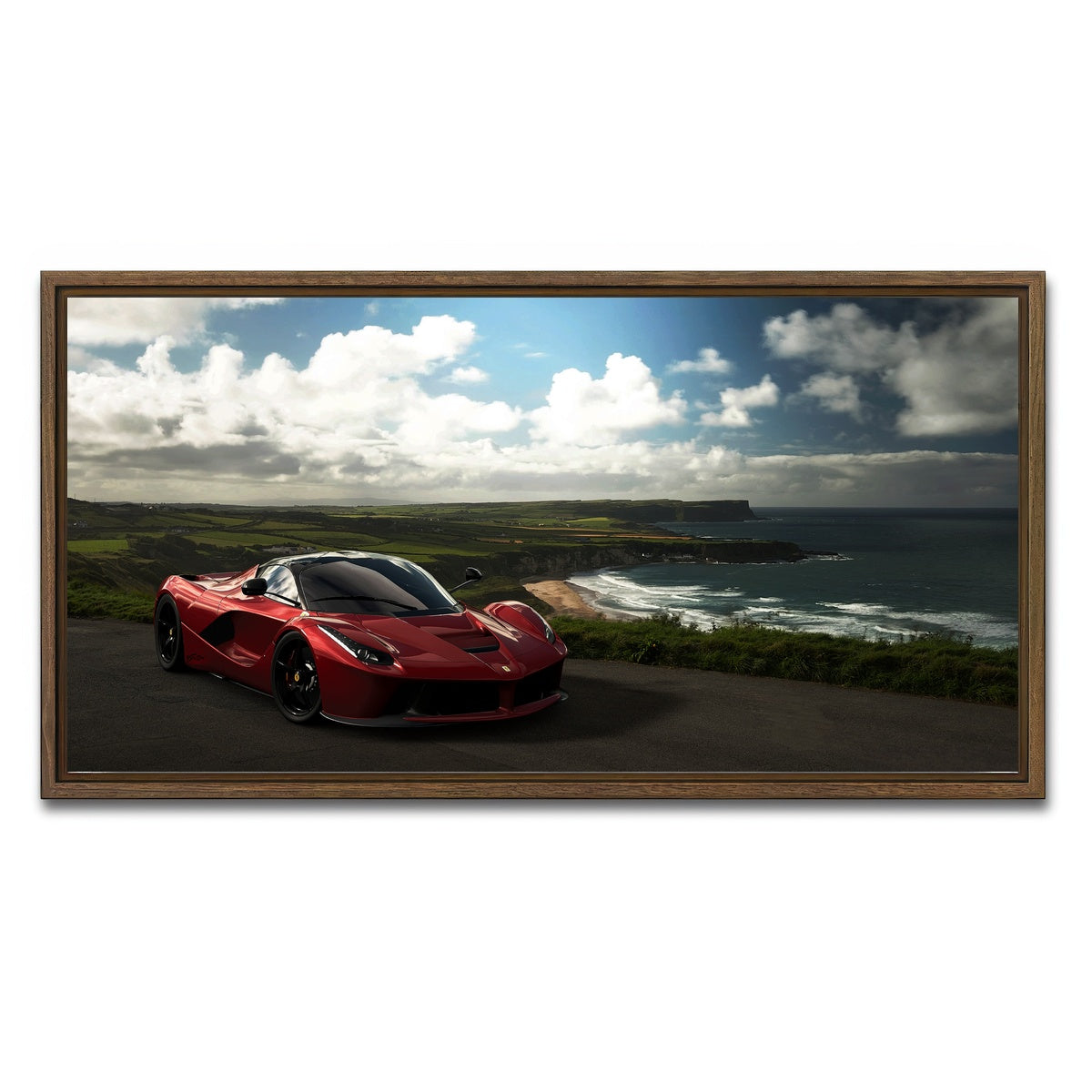 AUTO-MOCKUP WHITE | Ocean View | 1 Piece | Walnut Framed Canvas | group=2x1