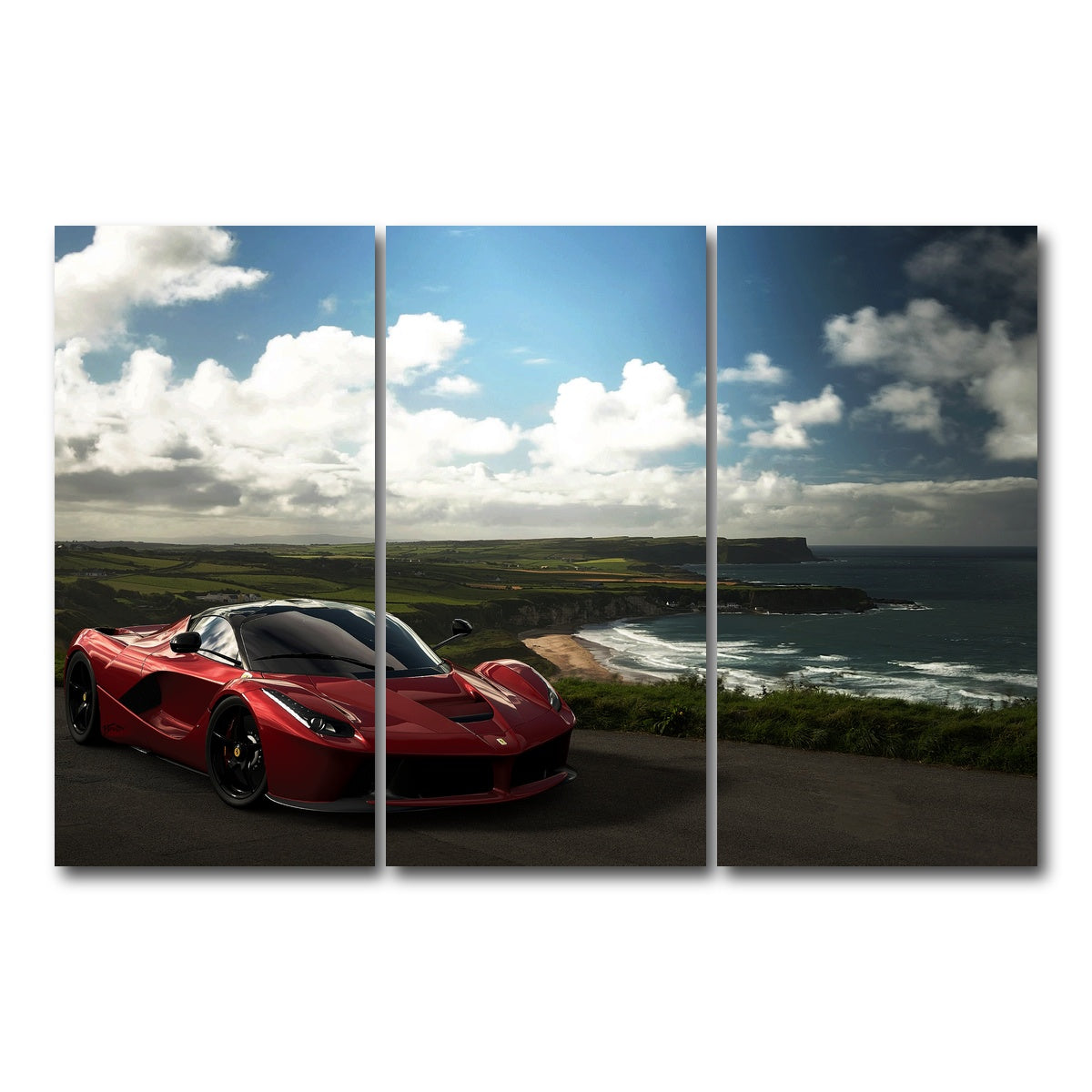 AUTO-MOCKUP WHITE | Ocean View | 3 Piece | Gallery Wrap Canvas | group=12x24