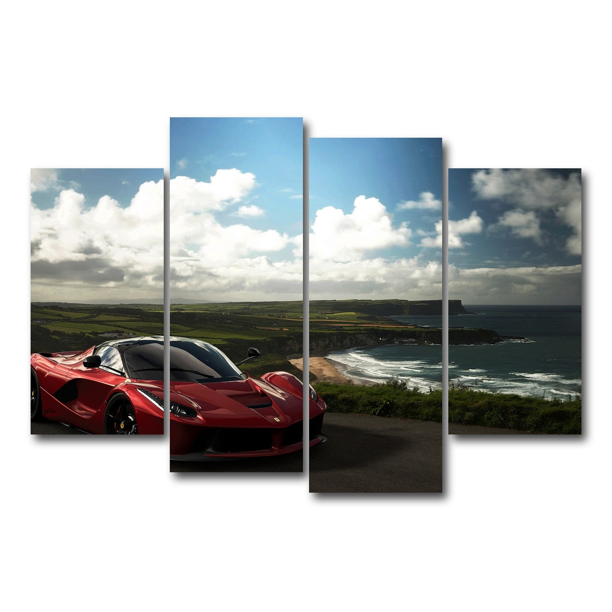 AUTO-MOCKUP WHITE | Ocean View | 4 Piece | Gallery Wrap Canvas | group=4_short