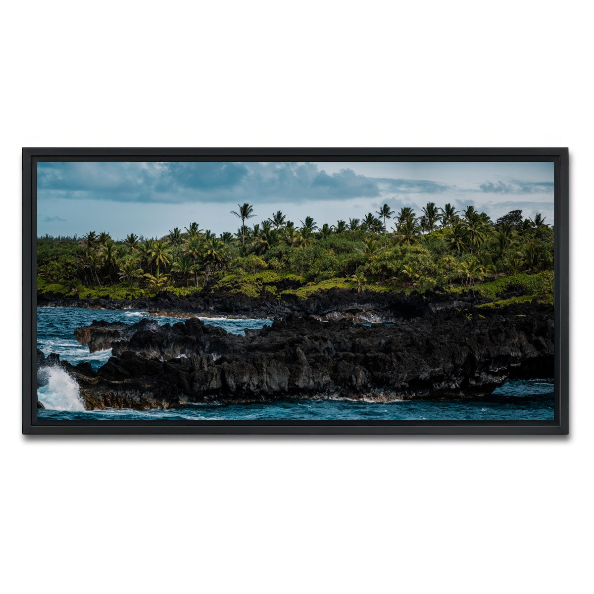AUTO-MOCKUP WHITE | Ocean and Lava Rock | 1 Piece | Black Framed Canvas | group=2x1