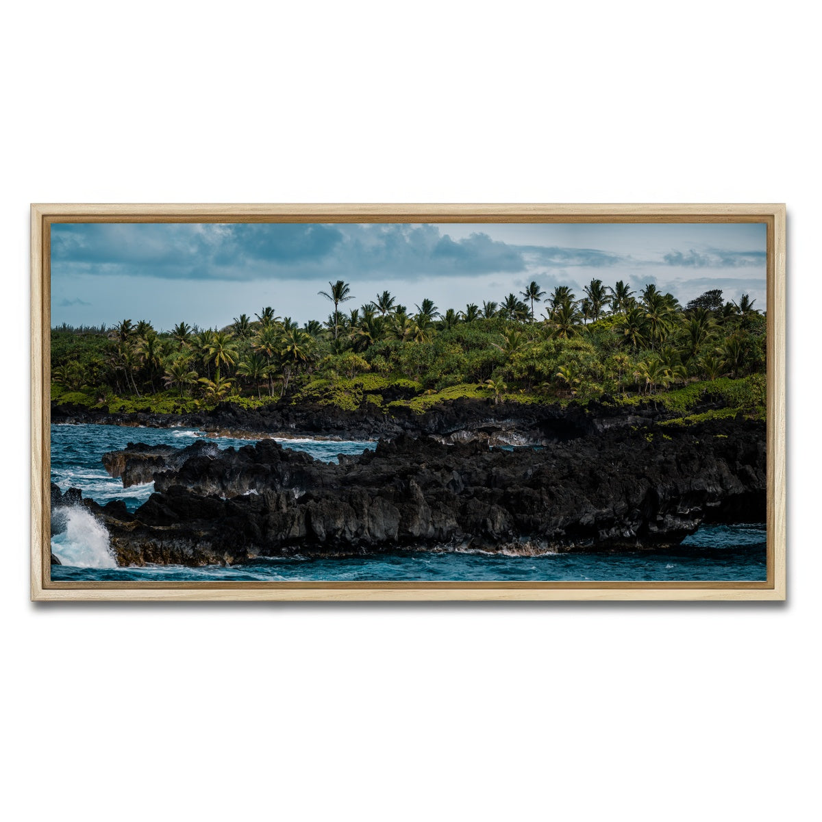 AUTO-MOCKUP WHITE | Ocean and Lava Rock | 1 Piece | Natural Framed Canvas | group=2x1
