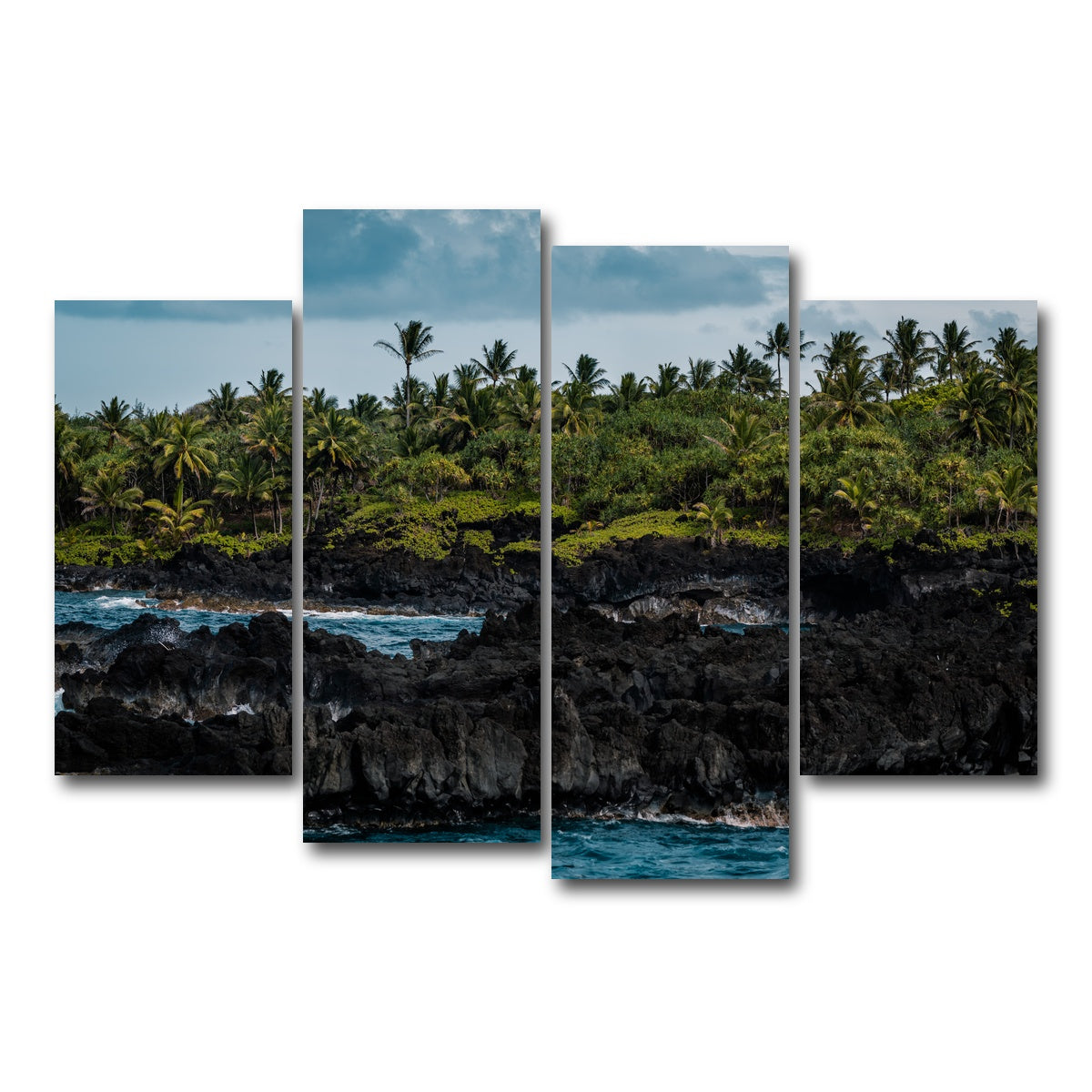 AUTO-MOCKUP WHITE | Ocean and Lava Rock | 4 Piece | Gallery Wrap Canvas | group=4_short