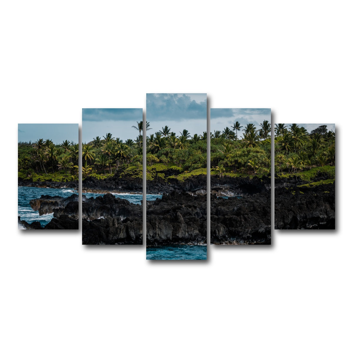 AUTO-MOCKUP WHITE | Ocean and Lava Rock | 5 Piece | Gallery Wrap Canvas | group=5_normal