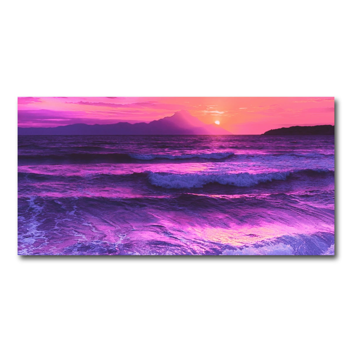 AUTO-MOCKUP WHITE | Oceanview at Sunset | 1 Piece | Gallery Wrap Canvas | group=2x1