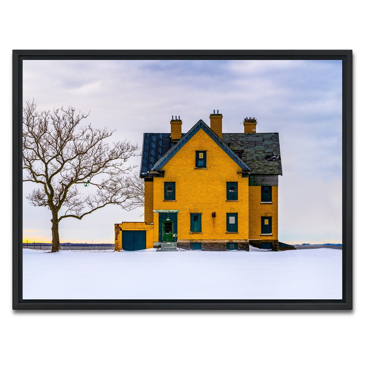 AUTO-MOCKUP WHITE | Officer's Row Yellow House | 1 Piece | Black Framed Canvas | group=4x3