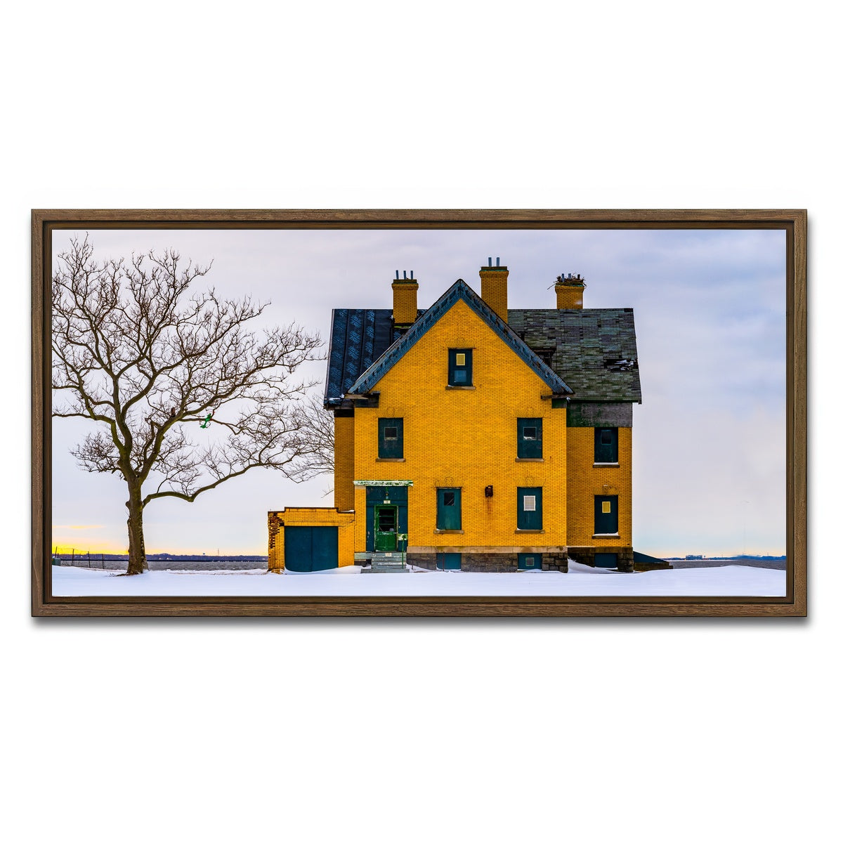 AUTO-MOCKUP WHITE | Officer's Row Yellow House | 1 Piece | Walnut Framed Canvas | group=2x1
