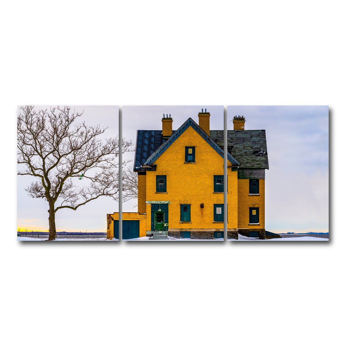 AUTO-MOCKUP WHITE | Officer's Row Yellow House | 3 Piece | Gallery Wrap Canvas | group=18x24