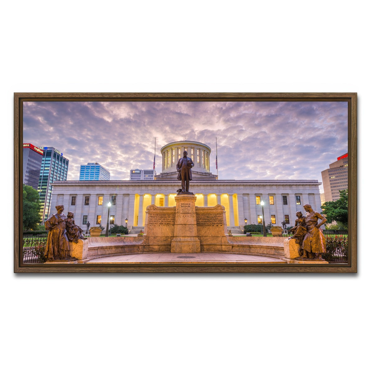 AUTO-MOCKUP WHITE | Ohio Statehouse | 1 Piece | Walnut Framed Canvas | group=2x1