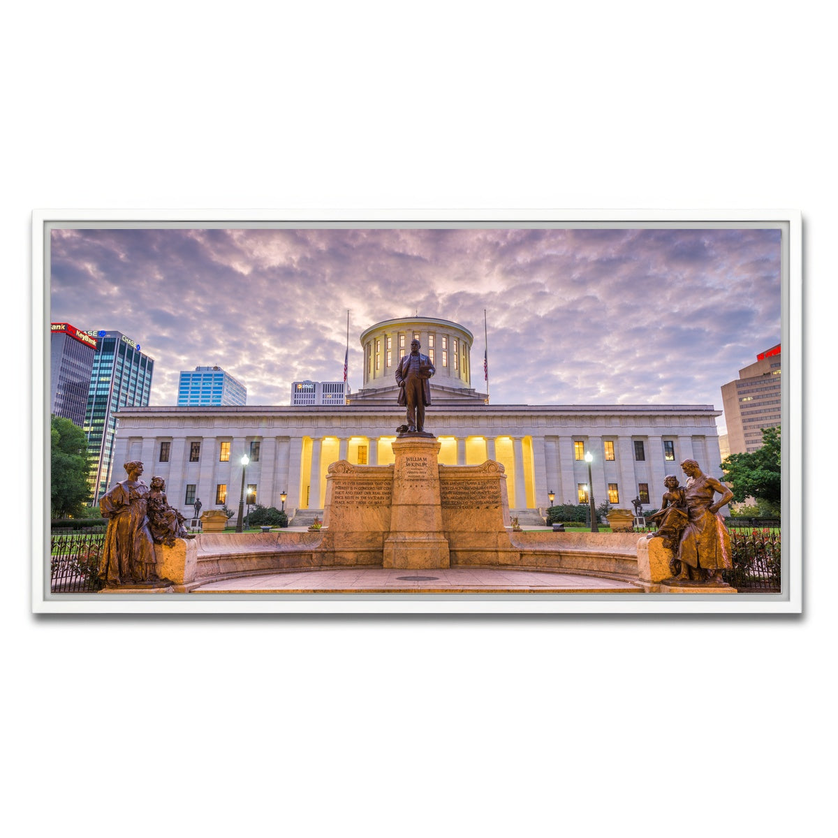 AUTO-MOCKUP WHITE | Ohio Statehouse | 1 Piece | White Framed Canvas | group=2x1