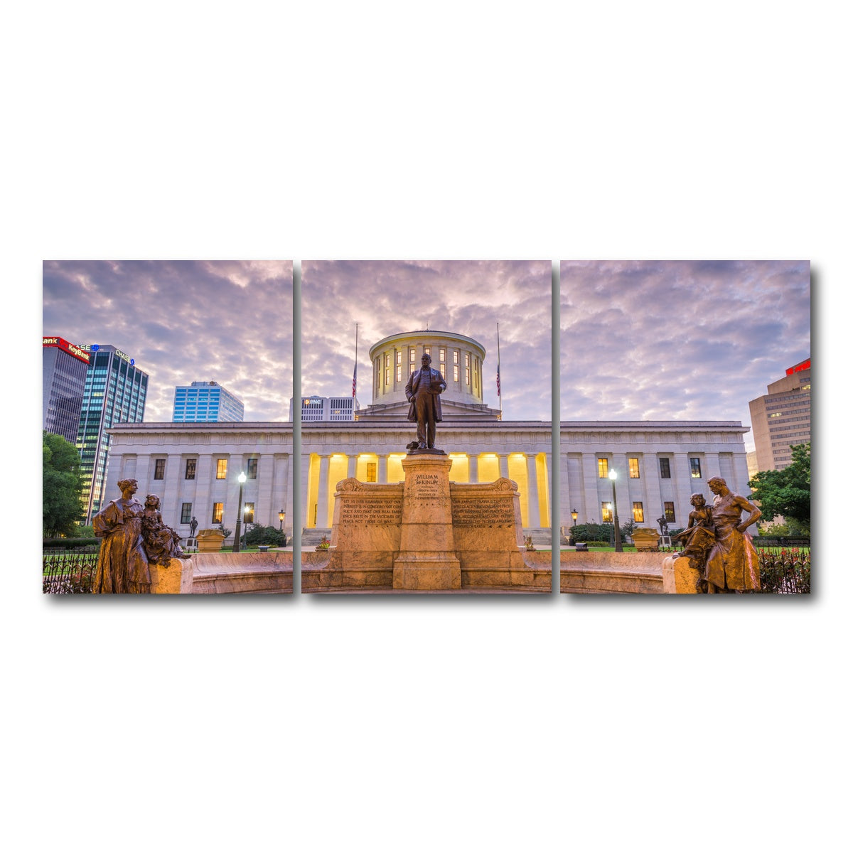 AUTO-MOCKUP WHITE | Ohio Statehouse | 3 Piece | Gallery Wrap Canvas | group=18x24