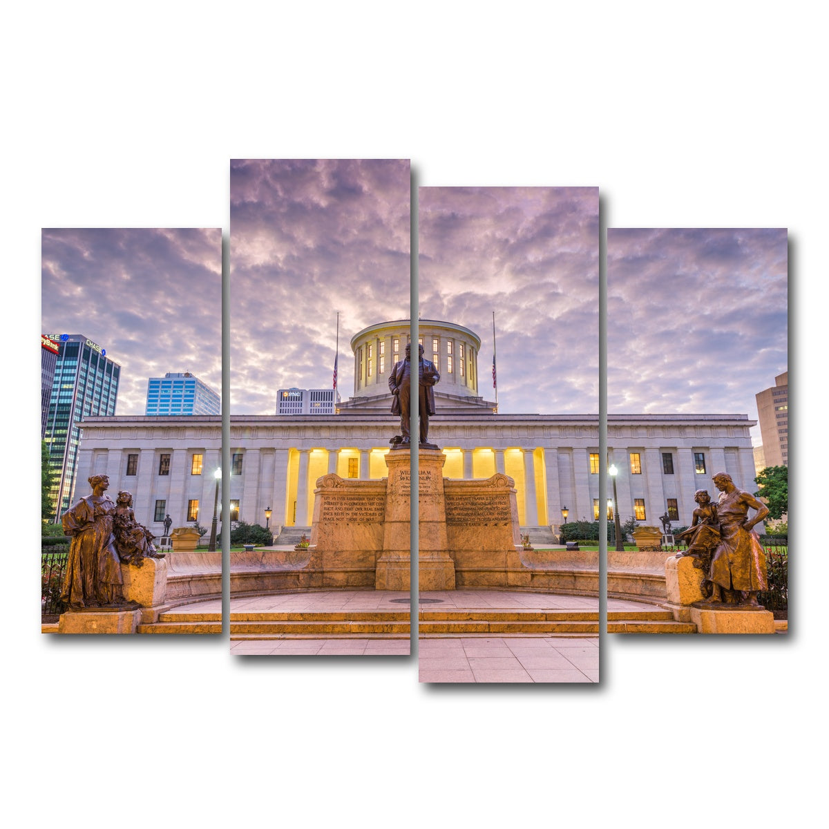 AUTO-MOCKUP WHITE | Ohio Statehouse | 4 Piece | Gallery Wrap Canvas | group=4_normal