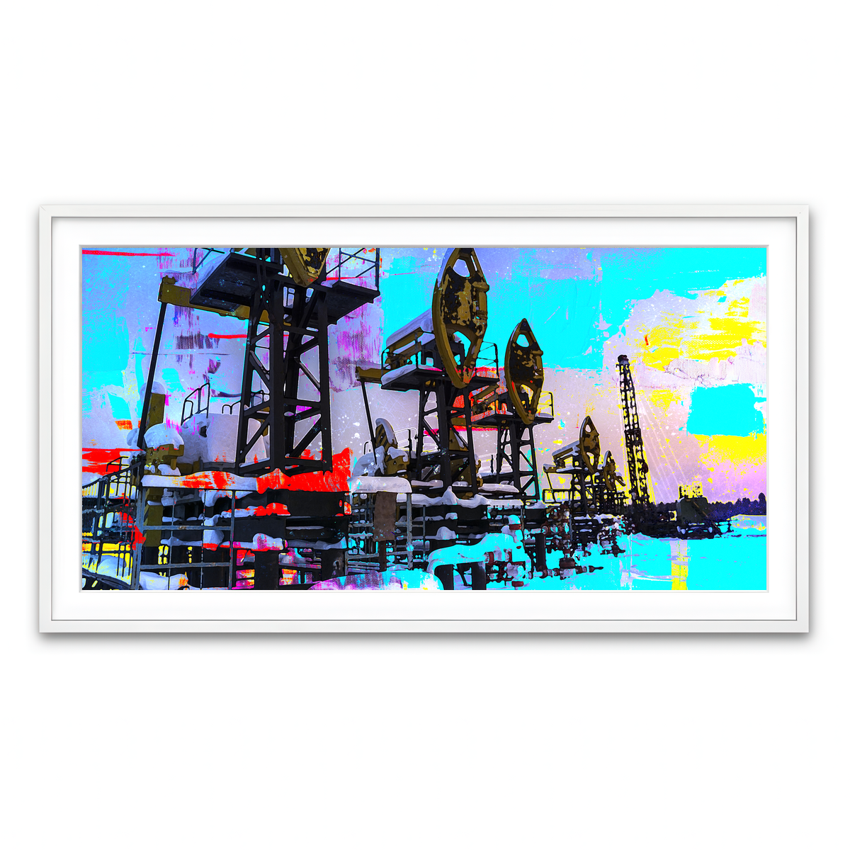 Framed Print 2x1 White
