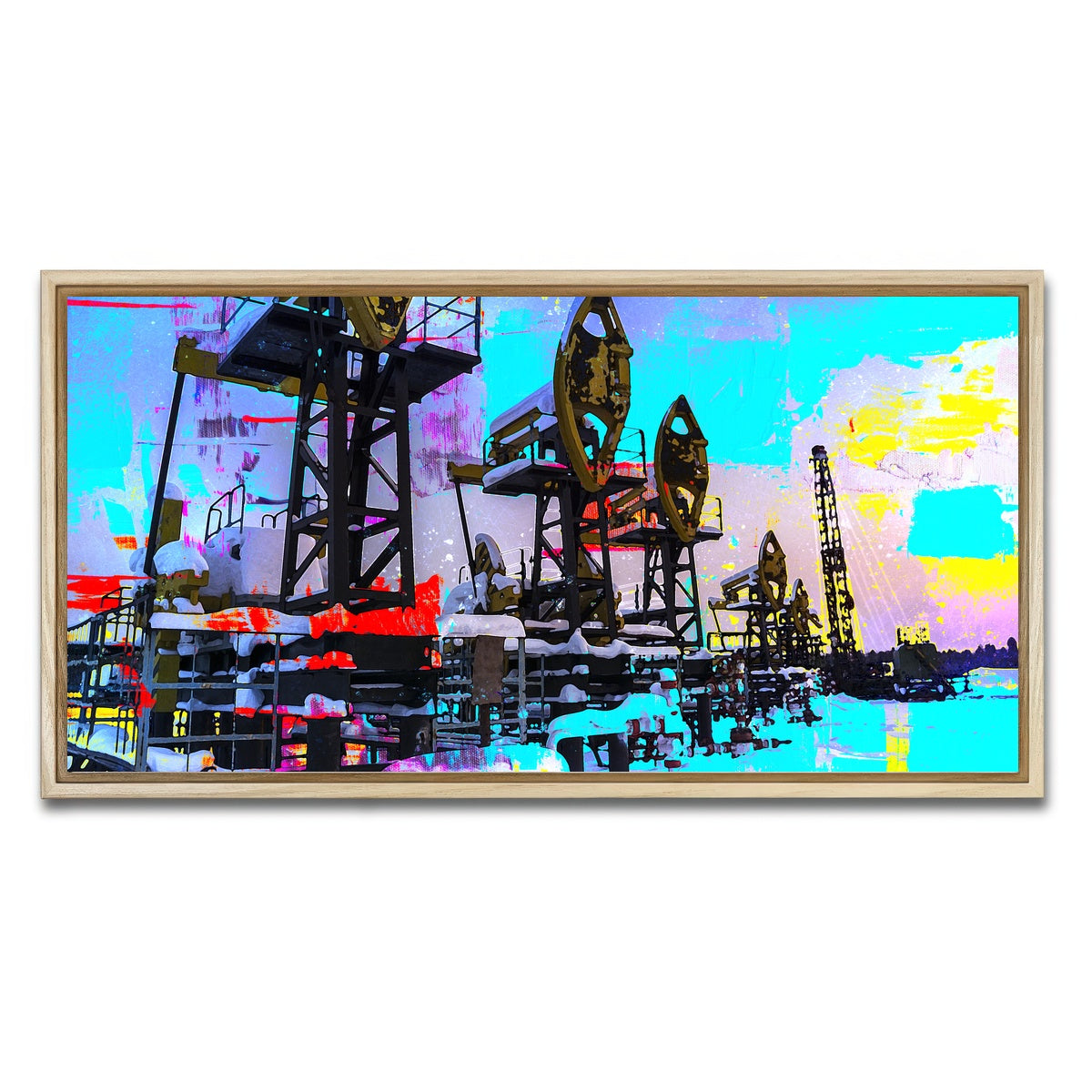 AUTO-MOCKUP WHITE | Oil Field | 1 Piece | Natural Framed Canvas | group=2x1