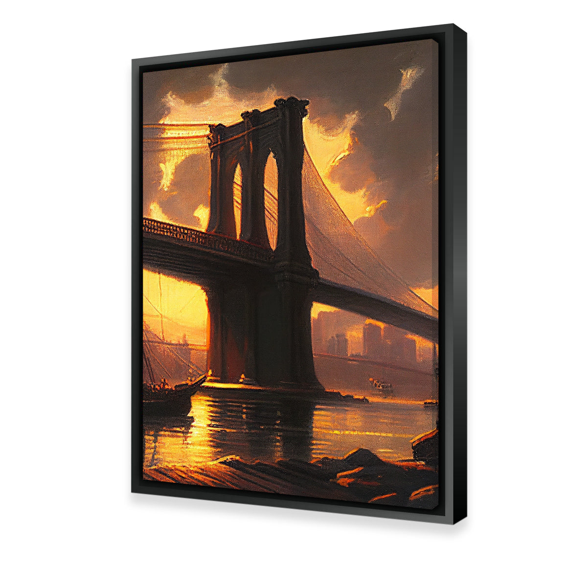 Old Brooklyn Bridge at Dusk Wall Art