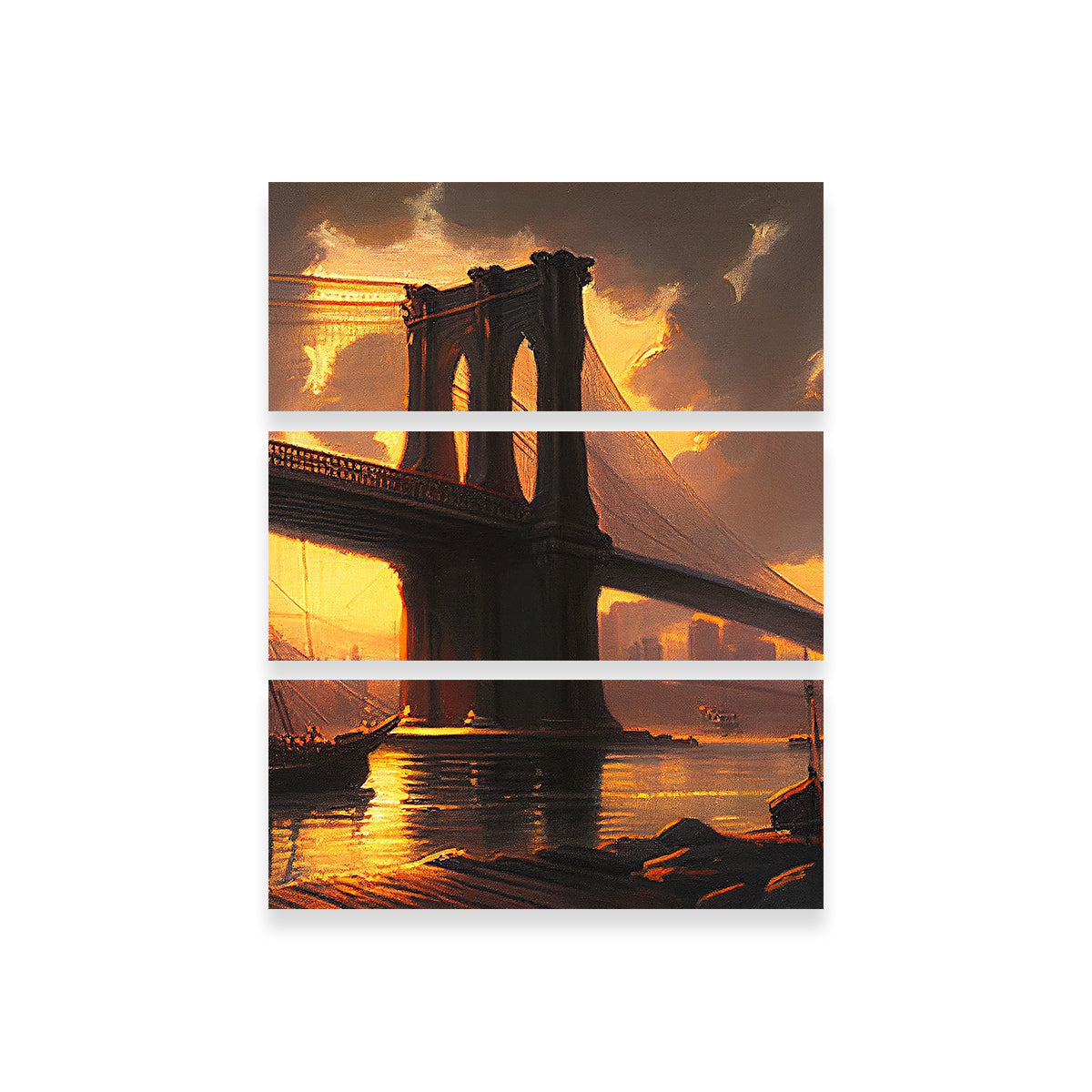 Old Brooklyn Bridge at Dusk Wall Art