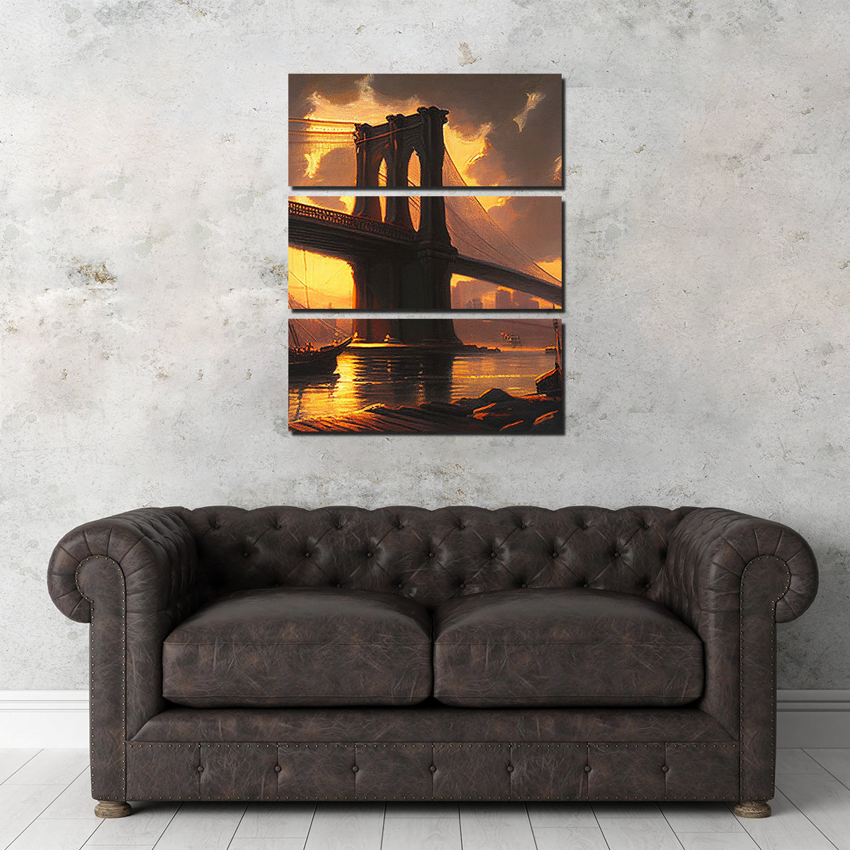 Old Brooklyn Bridge at Dusk Wall Art