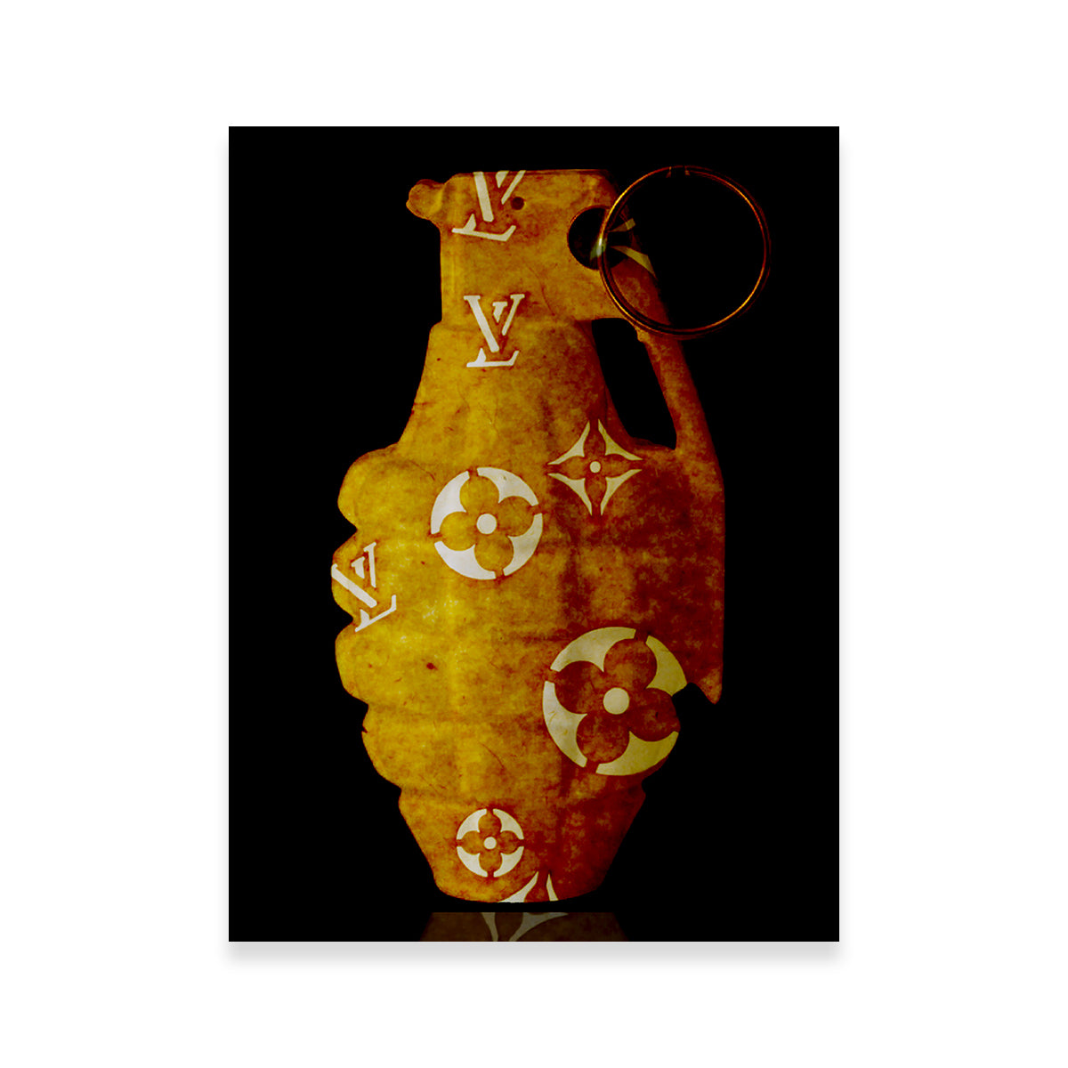 Old Gold LV Grenade Wall Art