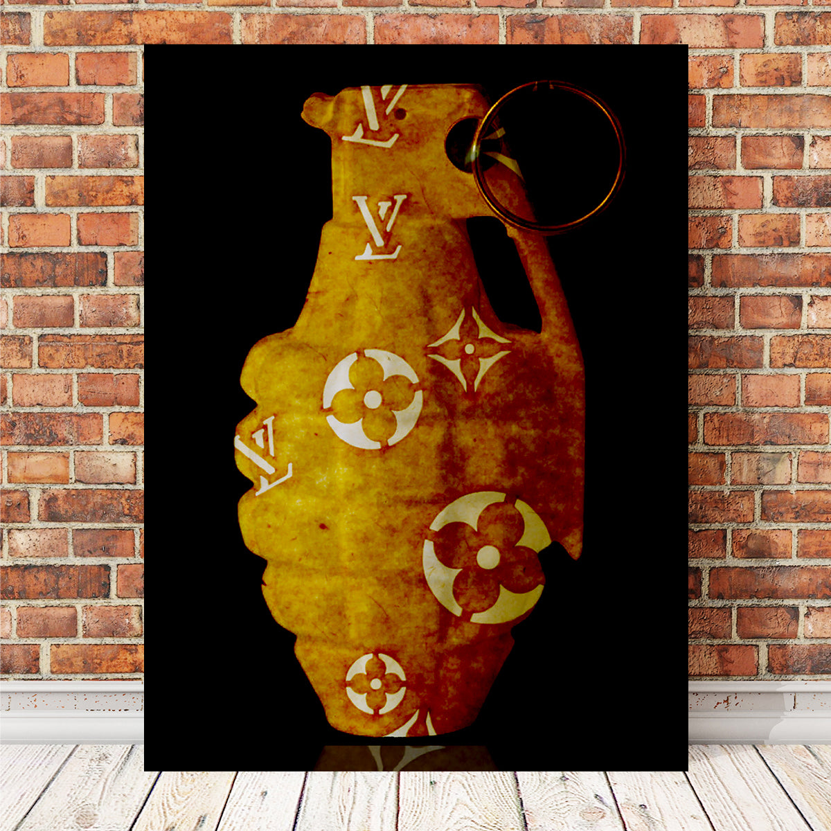 Old Gold LV Grenade Wall Art