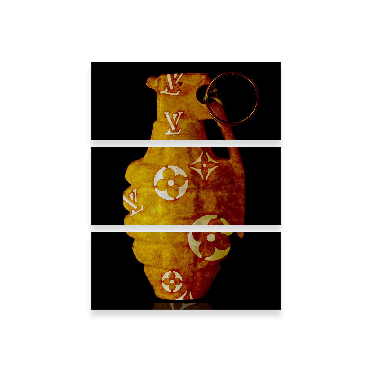 Old Gold LV Grenade Wall Art
