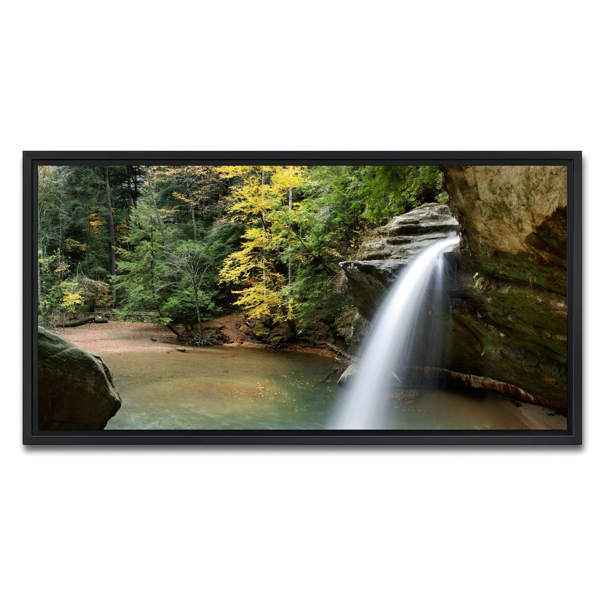 AUTO-MOCKUP WHITE | Old Man's Cave Lower Falls | 1 Piece | Black Framed Canvas | group=2x1