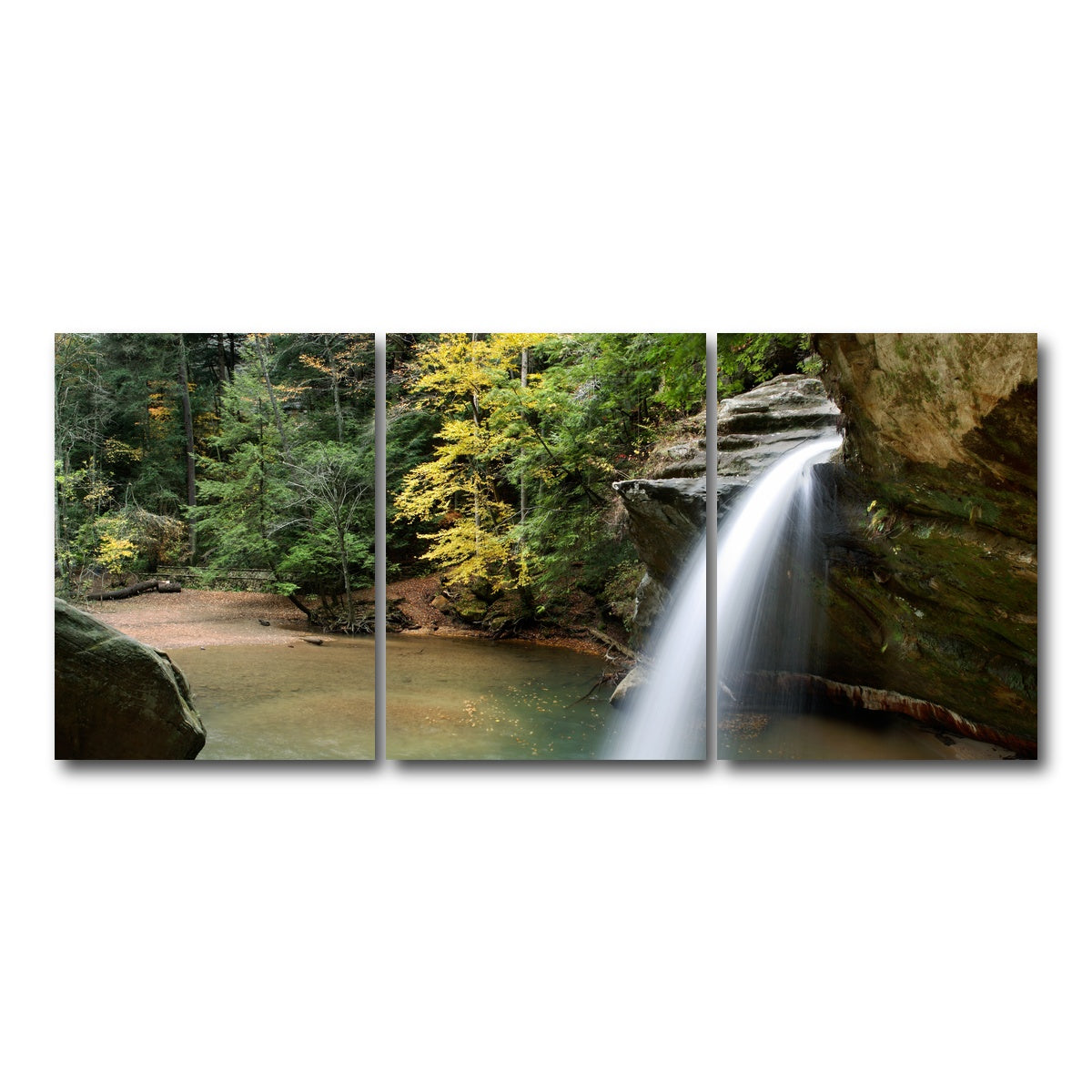 AUTO-MOCKUP WHITE | Old Man's Cave Lower Falls | 3 Piece | Gallery Wrap Canvas | group=18x24