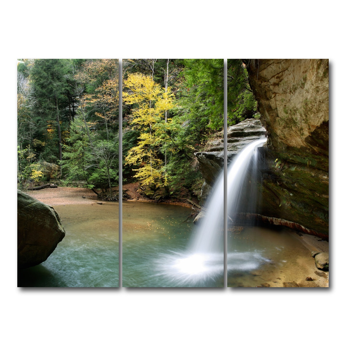 AUTO-MOCKUP WHITE | Old Man's Cave Lower Falls | 3 Piece | Gallery Wrap Canvas | group=8x18