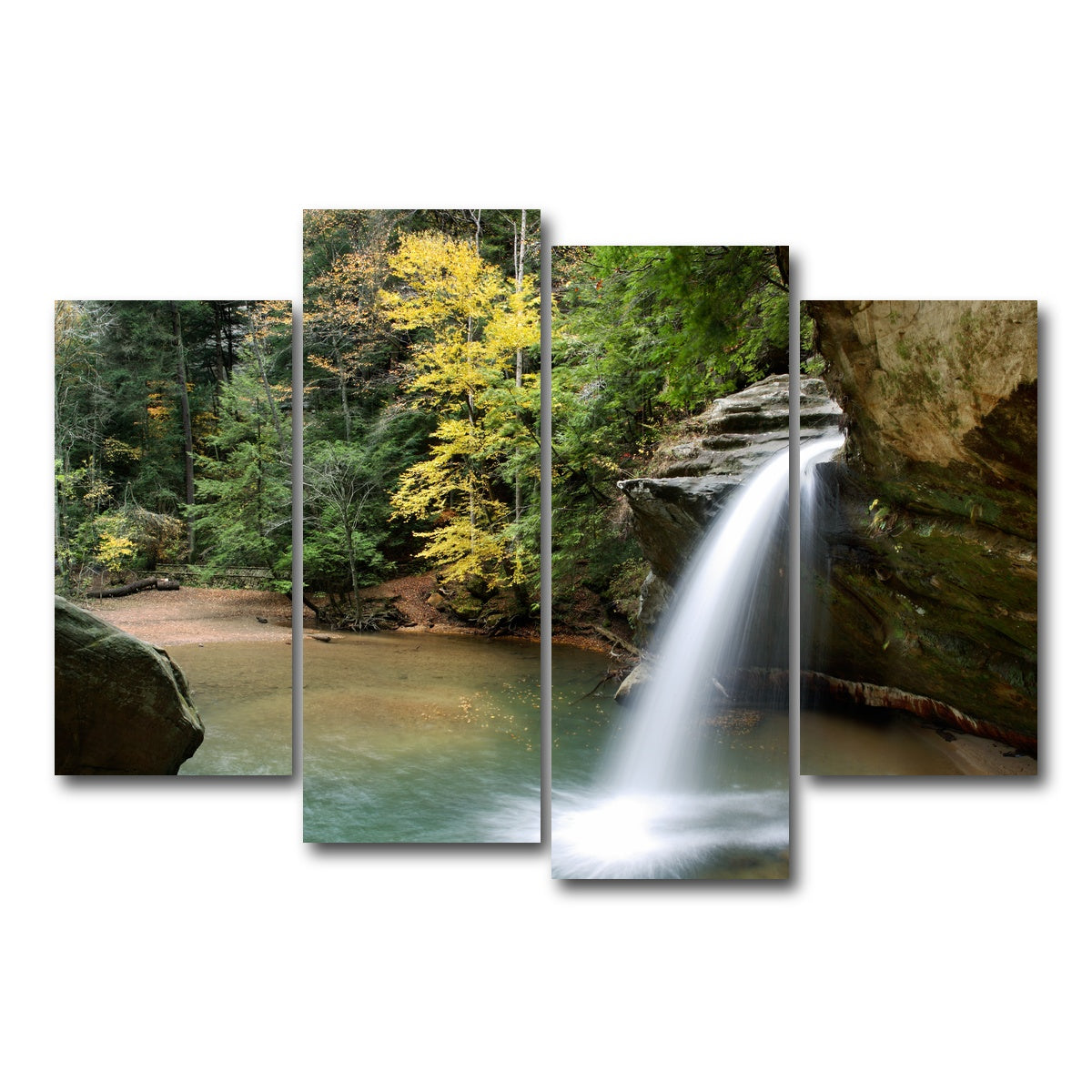 AUTO-MOCKUP WHITE | Old Man's Cave Lower Falls | 4 Piece | Gallery Wrap Canvas | group=4_short