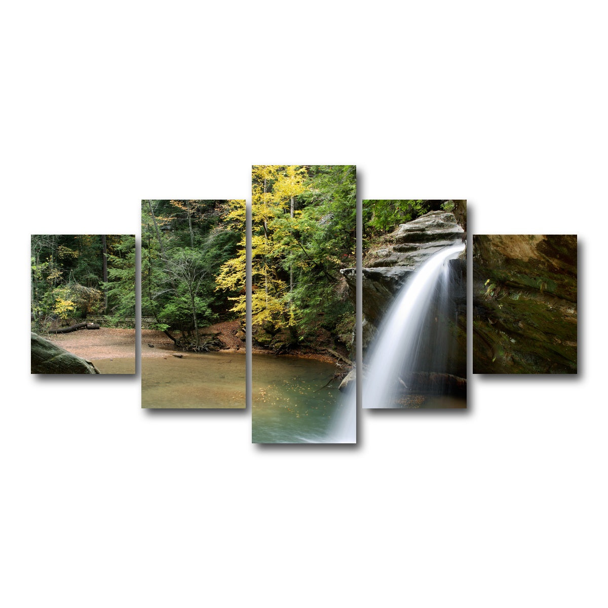 AUTO-MOCKUP WHITE | Old Man's Cave Lower Falls | 5 Piece | Gallery Wrap Canvas | group=5_short