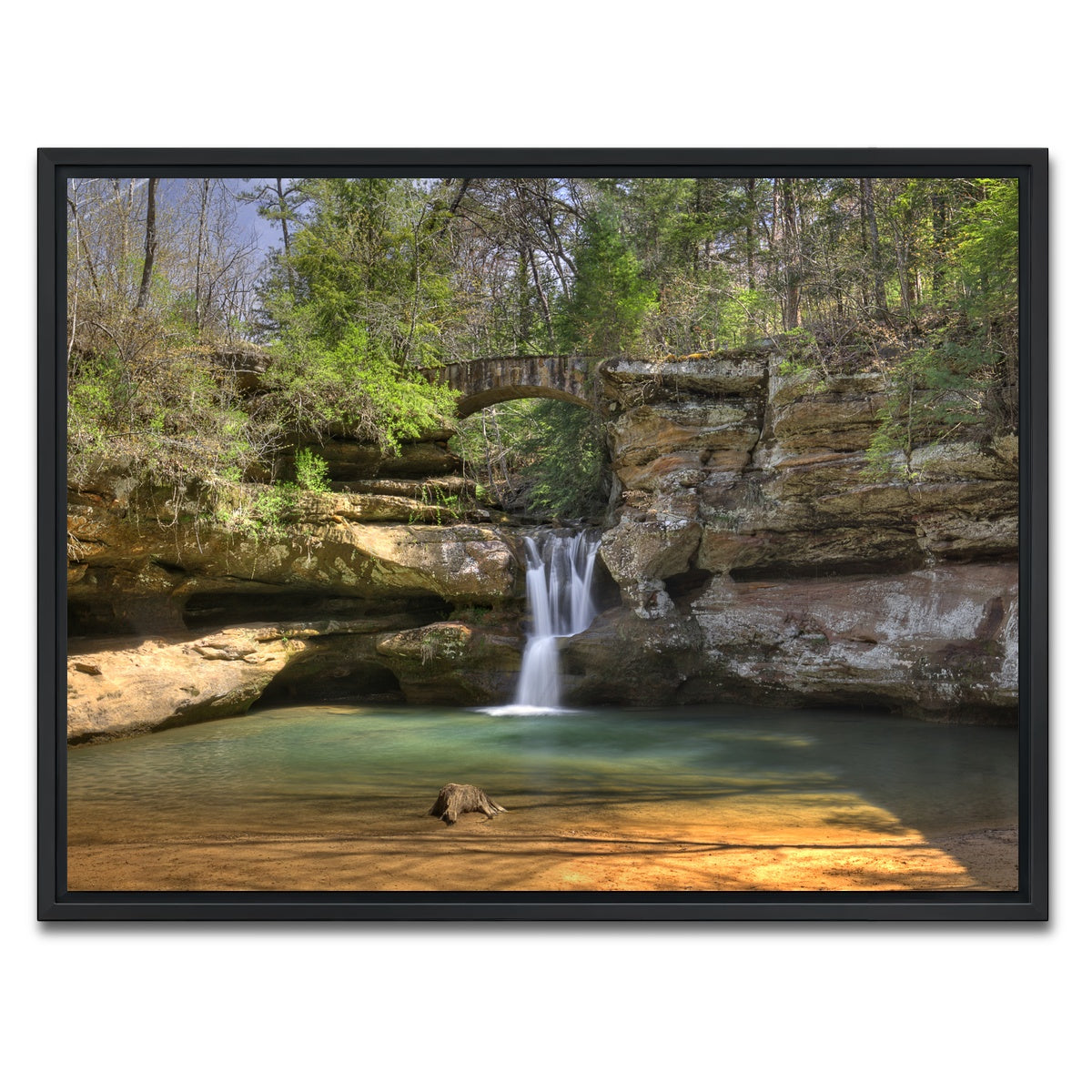 AUTO-MOCKUP WHITE | Old Man's Cave Upper Falls | 1 Piece | Black Framed Canvas | group=4x3
