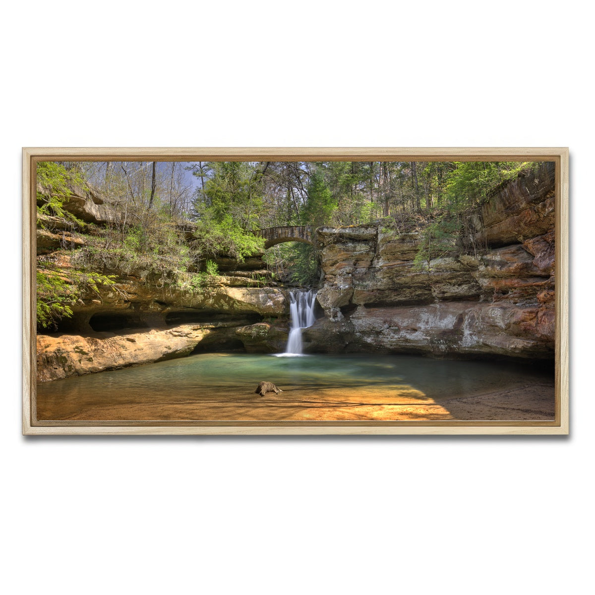 AUTO-MOCKUP WHITE | Old Man's Cave Upper Falls | 1 Piece | Natural Framed Canvas | group=2x1