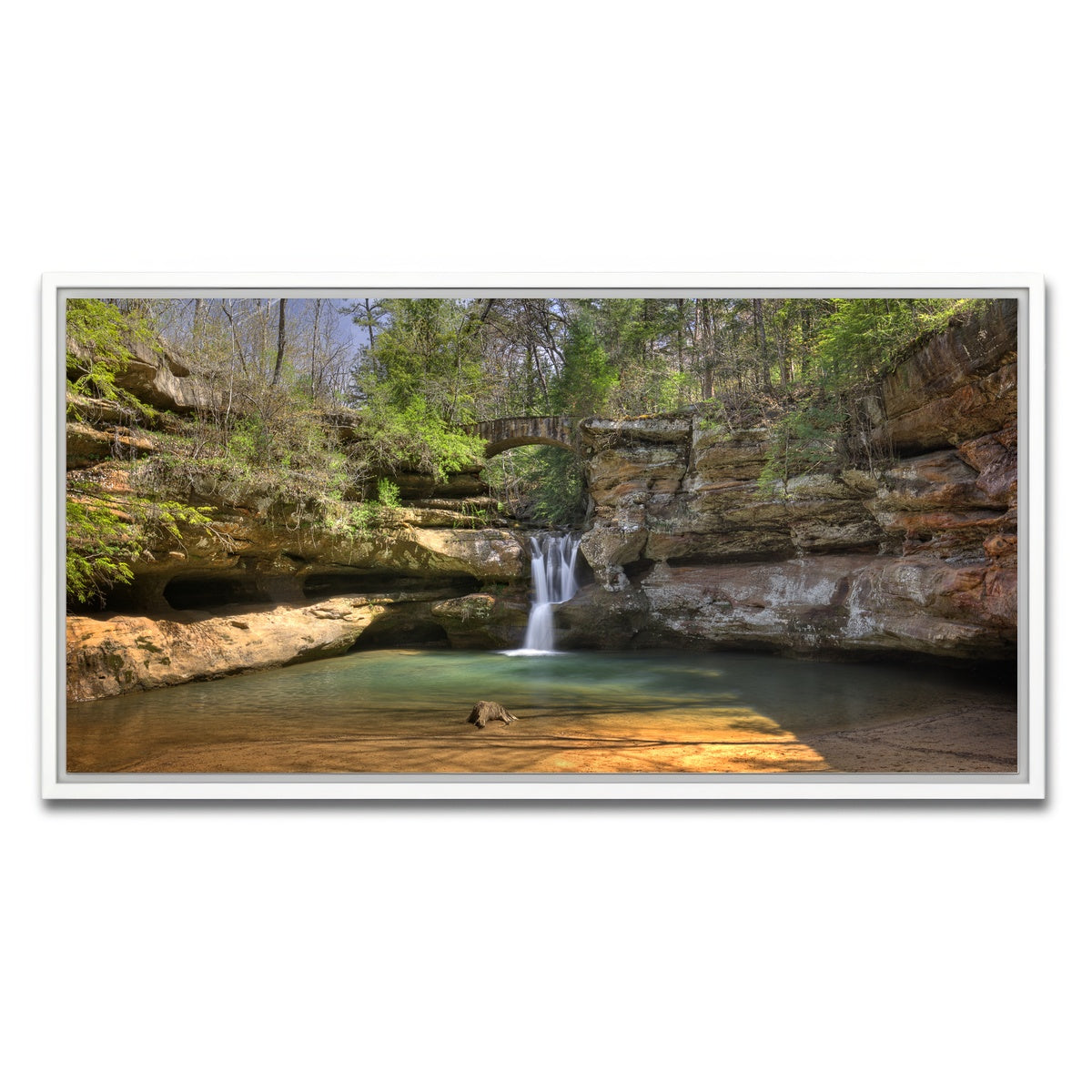 AUTO-MOCKUP WHITE | Old Man's Cave Upper Falls | 1 Piece | White Framed Canvas | group=2x1