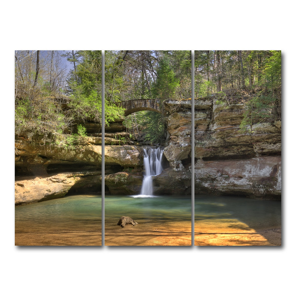 AUTO-MOCKUP WHITE | Old Man's Cave Upper Falls | 3 Piece | Gallery Wrap Canvas | group=8x18