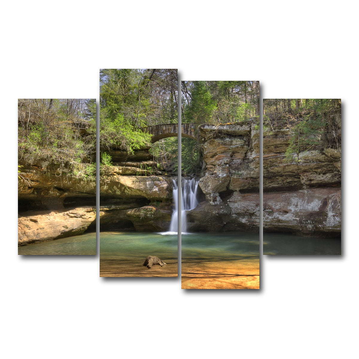 AUTO-MOCKUP WHITE | Old Man's Cave Upper Falls | 4 Piece | Gallery Wrap Canvas | group=4_short