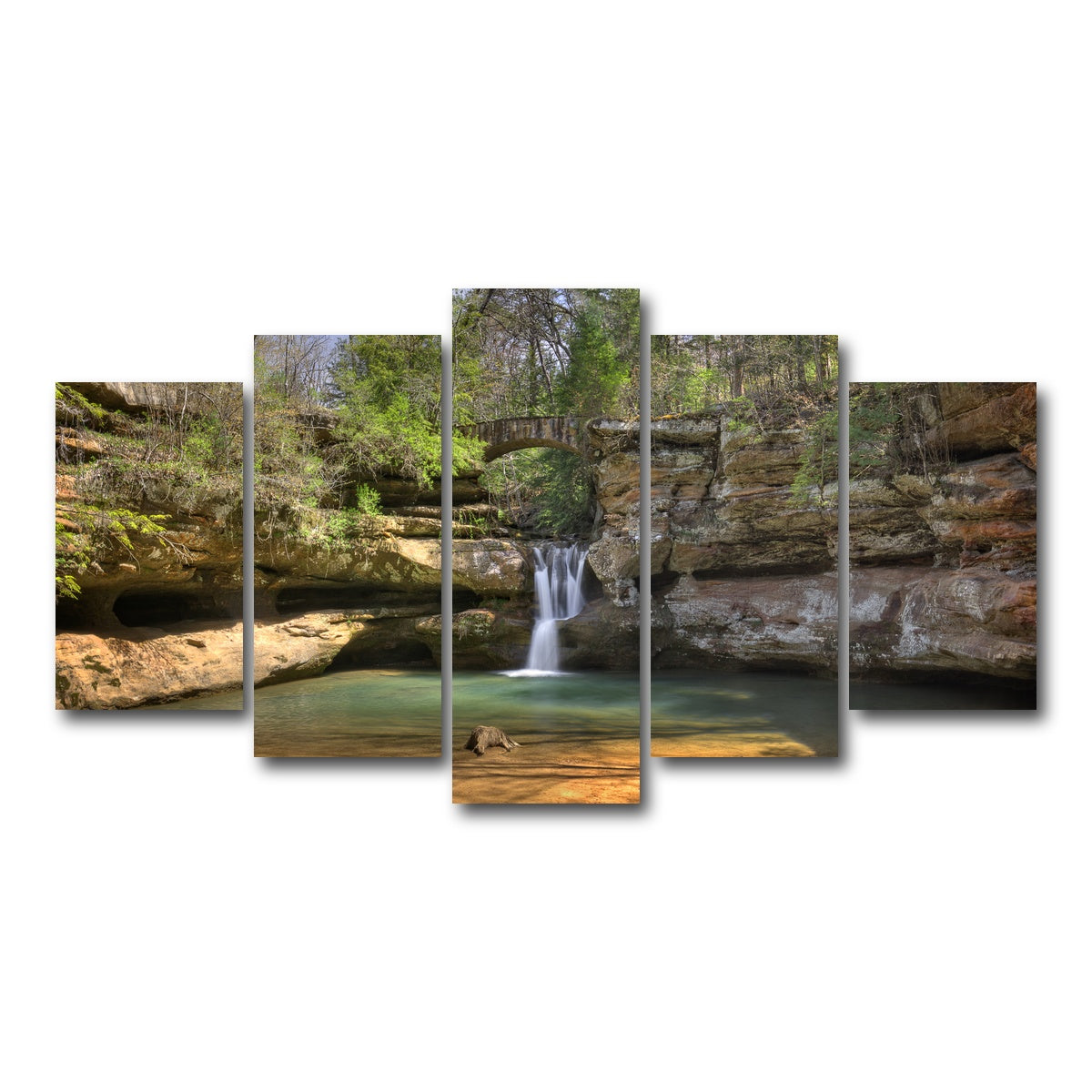 AUTO-MOCKUP WHITE | Old Man's Cave Upper Falls | 5 Piece | Gallery Wrap Canvas | group=5_normal