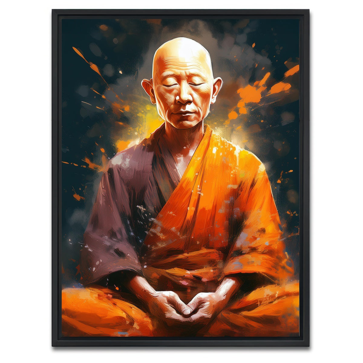 AUTO-MOCKUP WHITE | Old Monk | 1 Piece | Black Framed Canvas | group=3x4