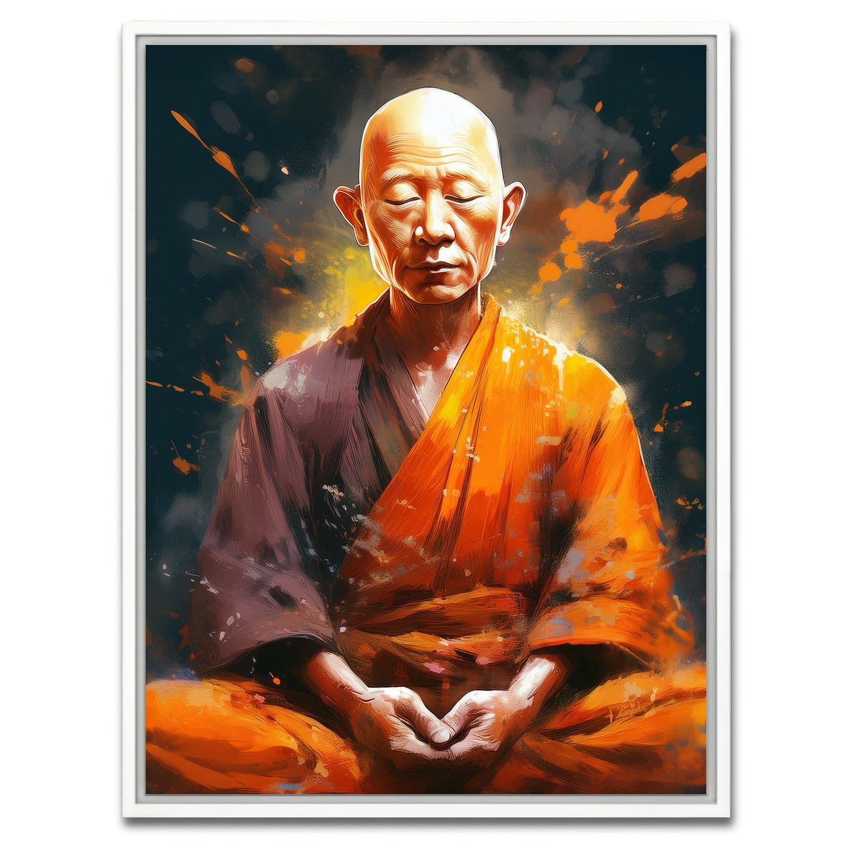 AUTO-MOCKUP WHITE | Old Monk | 1 Piece | White Framed Canvas | group=3x4