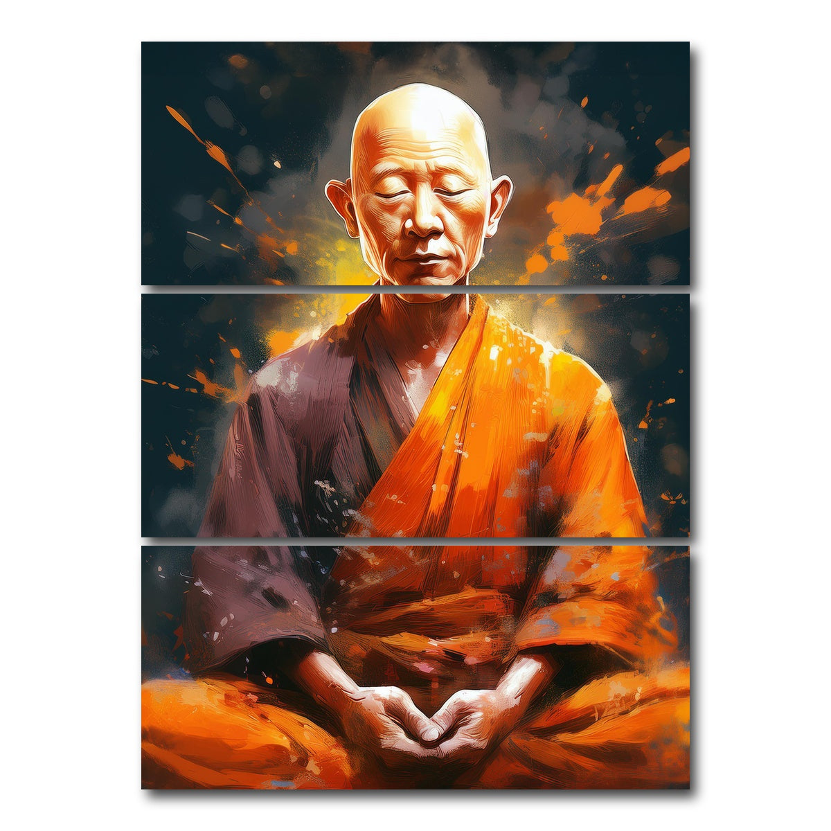 AUTO-MOCKUP WHITE | Old Monk | 3 Piece | Gallery Wrap Canvas | group=8x18_stacked